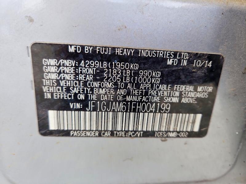2015 Subaru Impreza მანქანა იყიდება აუქციონზე, vin: JF1GJAM61FH004199, აუქციონის ნომერი: 56116956