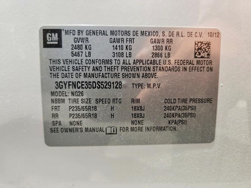 55528526 :رقم المزاد ، 3GYFNCE35DS529128 vin ، 2013 Cadillac Srx مزاد بيع