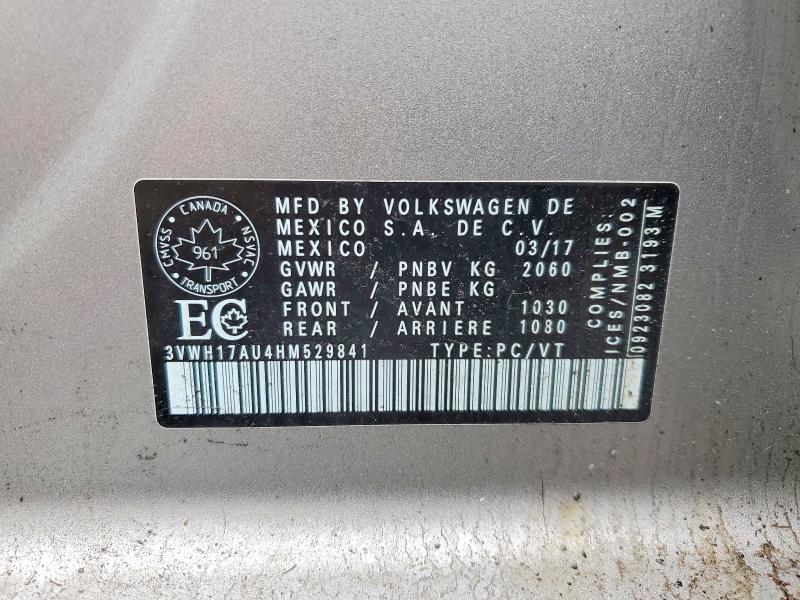Продаж на аукціоні авто 2017 Volkswagen Golf Alltrack, vin: 3VWH17AU4HM529841, номер лоту: 56472826