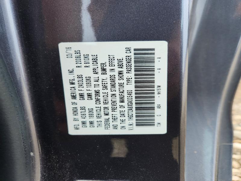 56303886 :رقم المزاد ، 1HGCT2A8XGA005460 vin ، 2016 Honda Accord مزاد بيع