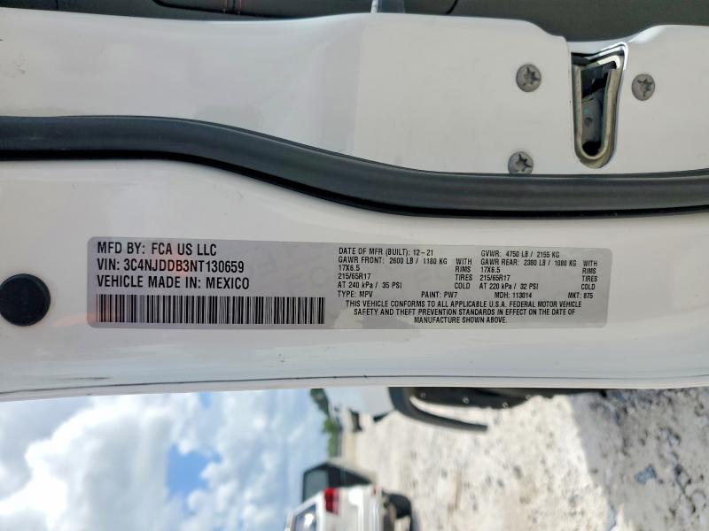 Продаж на аукціоні авто 2022 Jeep Compass, vin: 3C4NJDDB3NT130659, номер лоту: 57142446
