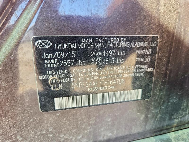 56540286 :رقم المزاد ، 5NPE24AF7FH164786 vin ، 2015 Hyundai Sonata مزاد بيع