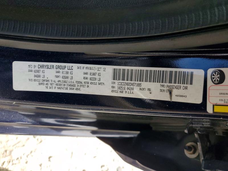 Продаж на аукціоні авто 2013 Dodge Avenger, vin: 1C3CDZAB2DN571895, номер лоту: 53702136