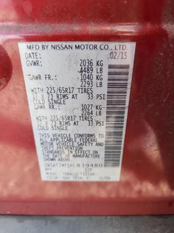 58040086 :رقم المزاد ، 5N1AT2MT5FC839480 vin ، 2015 Nissan Rogue مزاد بيع