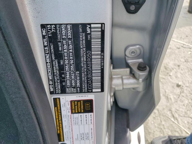 58886126 :رقم المزاد ، 4JGDA5JB0GA689050 vin ، 2016 Mercedes-benz Gle مزاد بيع
