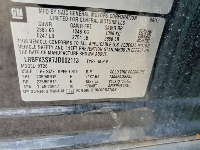56611326 :رقم المزاد ، LRBFX3SX7JD002113 vin ، 2018 Buick Envision مزاد بيع