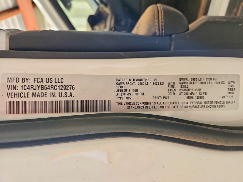 2024 Jeep Grand Cherokee მანქანა იყიდება აუქციონზე, vin: 1C4RJYB64RC129276, აუქციონის ნომერი: 58137626