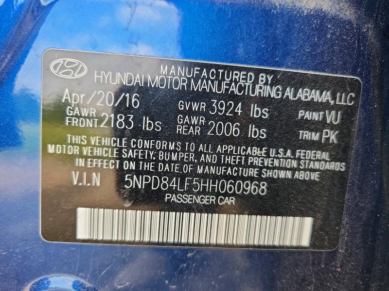 2017 Hyundai Elantra მანქანა იყიდება აუქციონზე, vin: 5NPD84LF5HH060968, აუქციონის ნომერი: 56668716