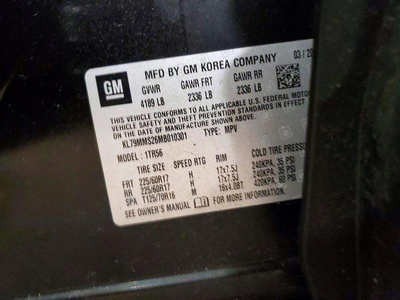 56784436 :رقم المزاد ، KL79MMS26MB010301 vin ، 2021 Chevrolet Trailblazer مزاد بيع