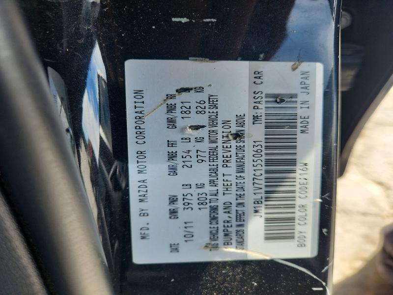 Aukcja sprzedaży 2012 Mazda 3, vin: JM1BL1V77C1550631, numer aukcji: 57689216
