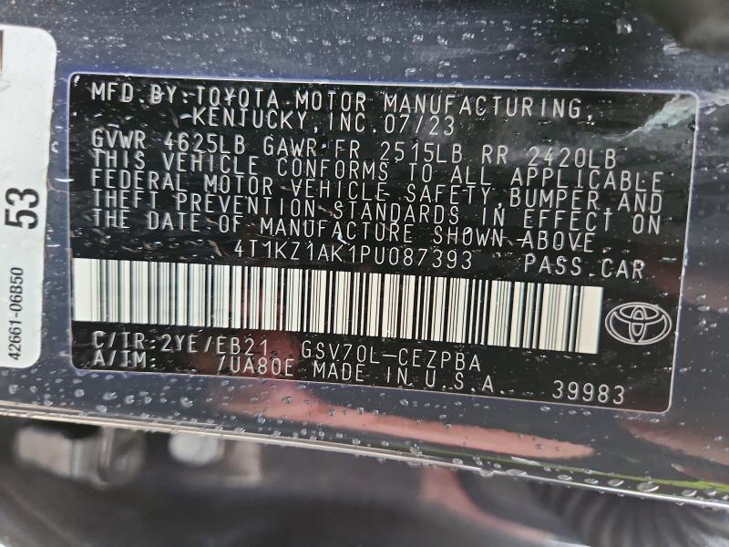Aukcja sprzedaży 2023 Toyota Camry, vin: 4T1KZ1AK1PU087393, numer aukcji: 58424796