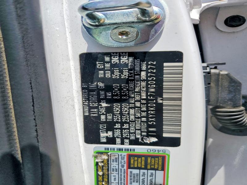 55332126 :رقم المزاد ، 5XYRKDLF7MG057272 vin ، 2021 Kia Sorento مزاد بيع