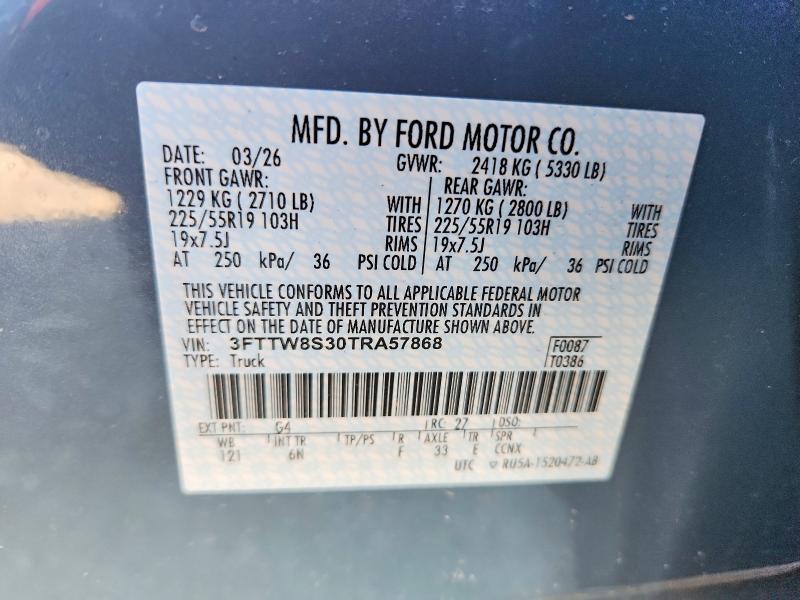 Продаж на аукціоні авто 2026 Ford Maverick, vin: 3FTTW8S30TRA57868, номер лоту: 57407066