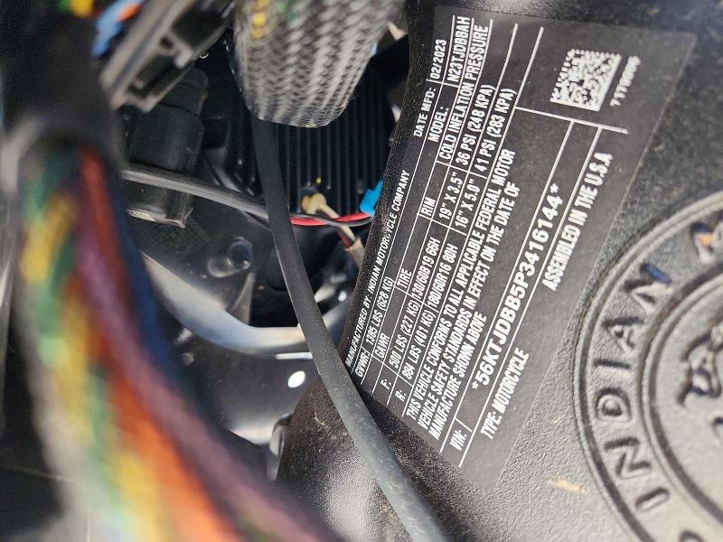 57553196 :رقم المزاد ، 56KTJDBB5P3416144 vin ، 2023 Indian Motorcycle Co. Springfield مزاد بيع
