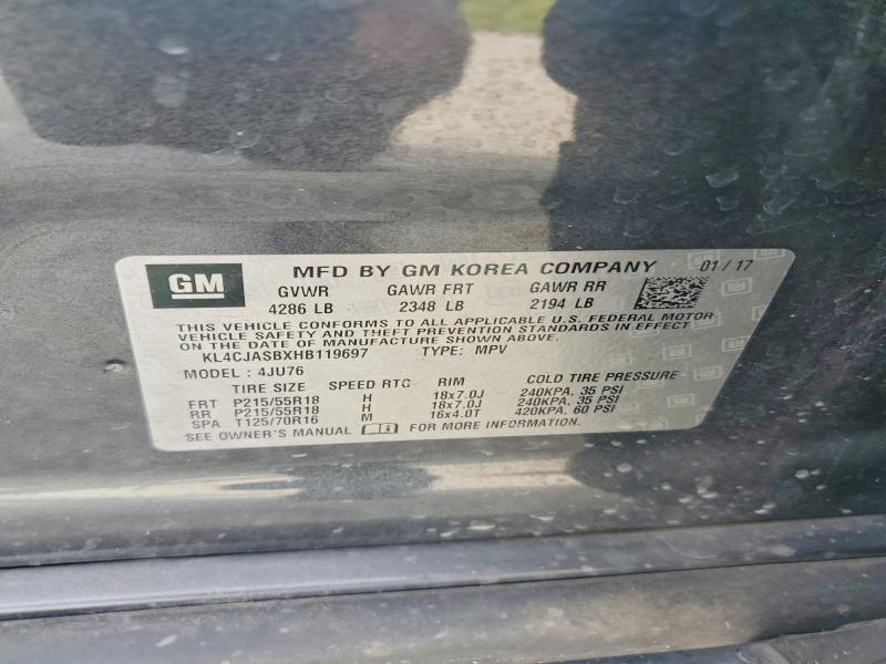 Aukcja sprzedaży 2017 Buick Encore, vin: KL4CJASBXHB119697, numer aukcji: 55403496