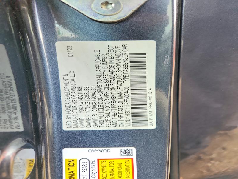 57740716 :رقم المزاد ، 1HGCY1F23PA004408 vin ، 2023 Honda Accord مزاد بيع
