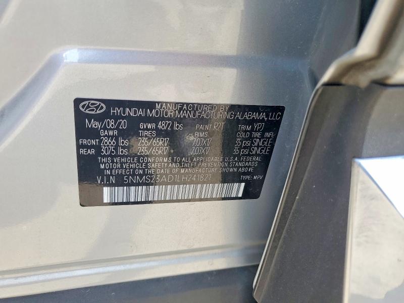 55450526 :رقم المزاد ، 5NMS23AD1LH241821 vin ، 2020 Hyundai Santa Fe مزاد بيع