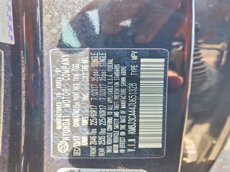 58742156 :رقم المزاد ، KM8J3CA44JU651328 vin ، 2018 Hyundai Tucson مزاد بيع