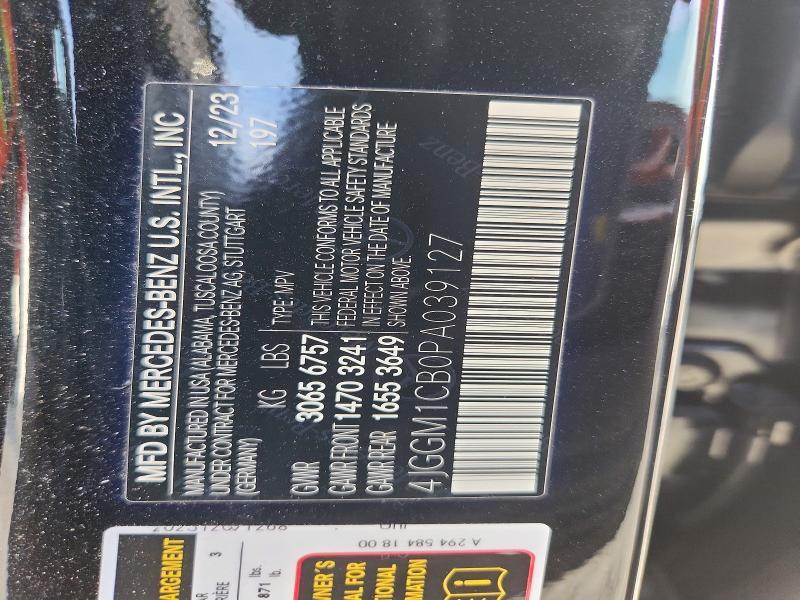 55812636 :رقم المزاد ، 4JGGM1CB0PA039127 vin ، 2023 Mercedes-benz Eqe Suv مزاد بيع