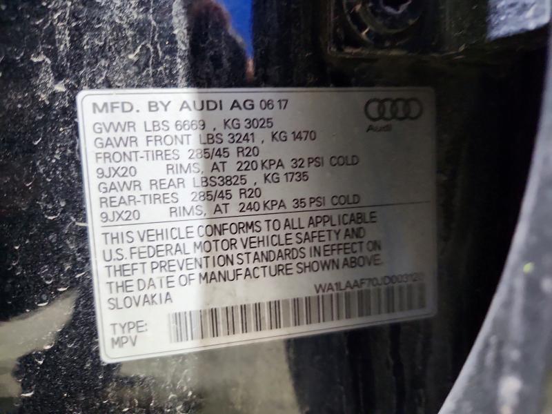 2018 Audi Q7 მანქანა იყიდება აუქციონზე, vin: WA1LAAF70JD003120, აუქციონის ნომერი: 55060396