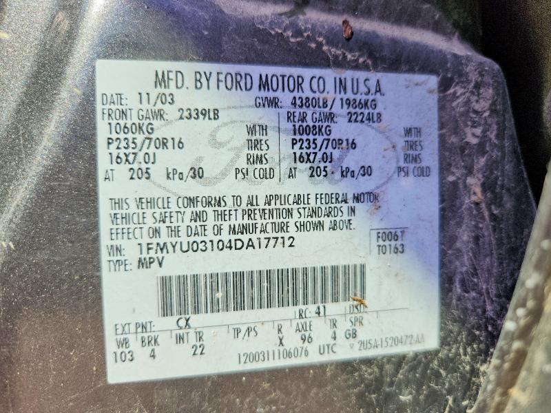 Продажа на аукционе авто 2004 Ford Escape, vin: 1FMYU03104DA17712, номер лота: 55565766