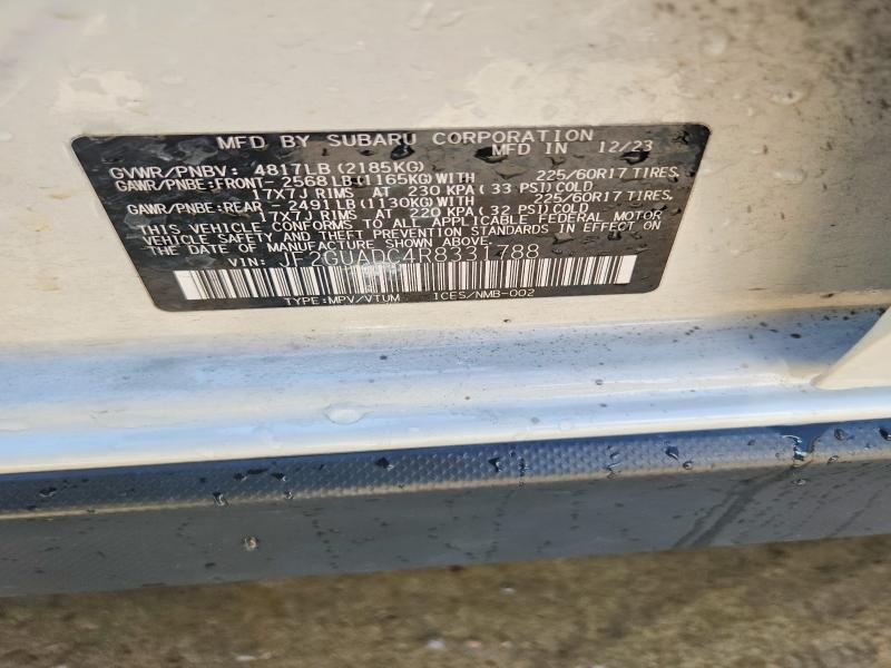 Aukcja sprzedaży 2024 Subaru Crosstrek, vin: JF2GUADC4R8331788, numer aukcji: 53098096