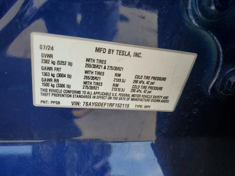 Aukcja sprzedaży 2024 Tesla Model Y, vin: 7SAYGDEF1RF152115, numer aukcji: 56097636