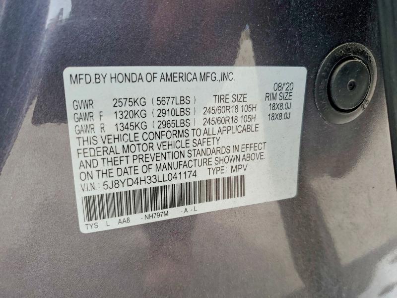 Продажа на аукционе авто 2020 Acura Mdx, vin: 5J8YD4H33LL041174, номер лота: 57261816