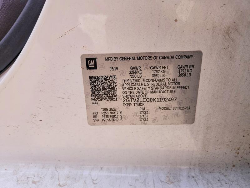 Продажа на аукционе авто 2019 Gmc Sierra Limited, vin: 2GTV2LEC0K1192497, номер лота: 58564786