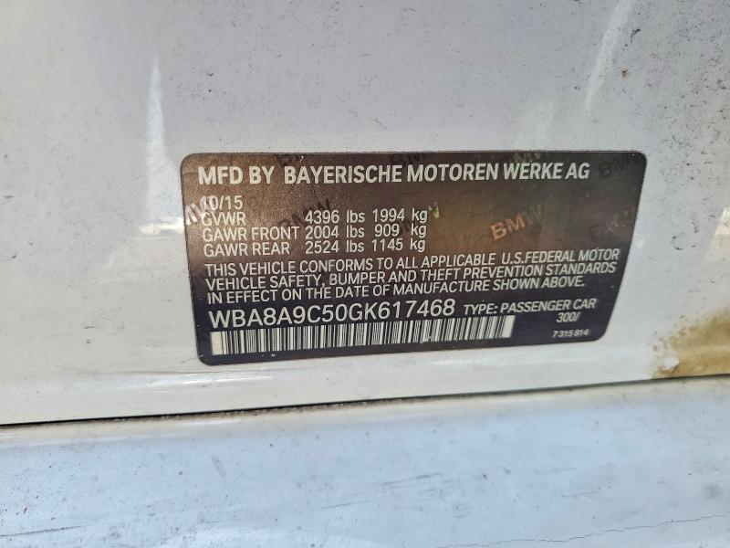 2016 Bmw 320 მანქანა იყიდება აუქციონზე, vin: WBA8A9C50GK617468, აუქციონის ნომერი: 59077876