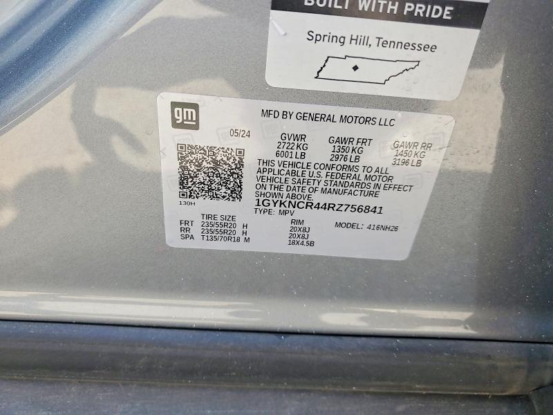 Продажа на аукционе авто 2024 Cadillac Xt5, vin: 1GYKNCR44RZ756841, номер лота: 58554106