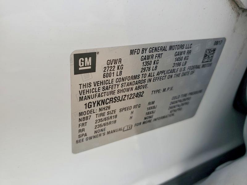Продаж на аукціоні авто 2018 Cadillac Xt5, vin: 1GYKNCRS9JZ122492, номер лоту: 58735016