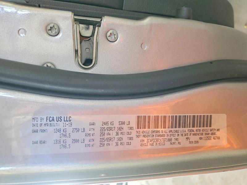 Продажа на аукционе авто 2019 Dodge Journey, vin: 3C4PDCBB1KT871000, номер лота: 56620186