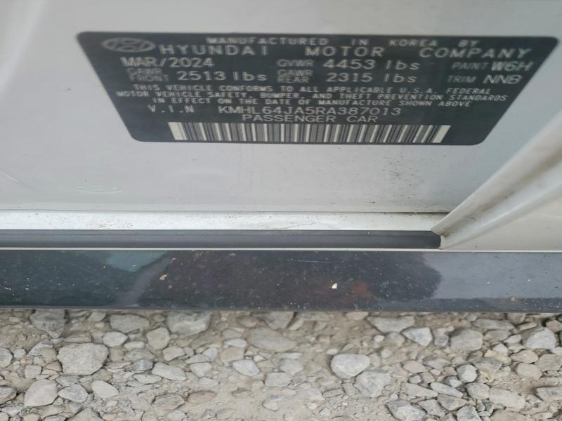 56838716 :رقم المزاد ، KMHL64JA5RA387013 vin ، 2024 Hyundai Sonata مزاد بيع