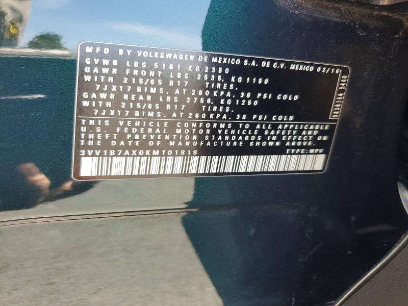 Aukcja sprzedaży 2019 Volkswagen Tiguan, vin: 3VV1B7AX0KM101818, numer aukcji: 56574436