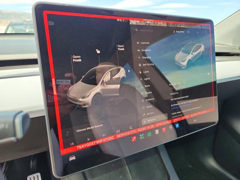 Продажа на аукционе авто 2022 Tesla Model Y, vin: 7SAYGDEF9NF411282, номер лота: 56601766