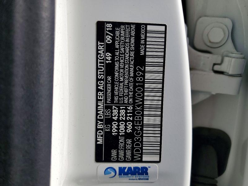 Продажа на аукционе авто 2019 Mercedes-benz A, vin: WDD3G4EB0KW001892, номер лота: 79133205