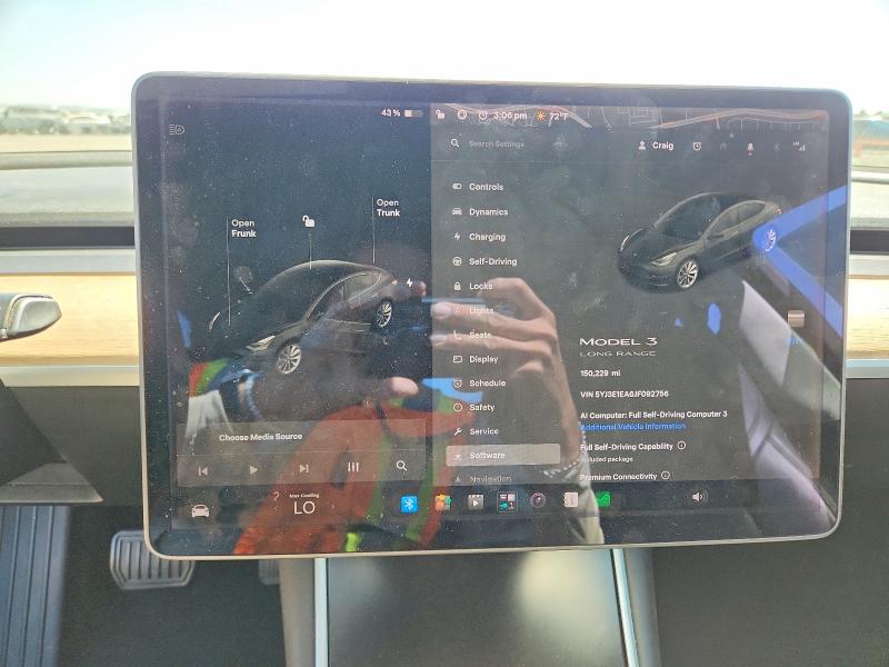 2018 Tesla Model 3 მანქანა იყიდება აუქციონზე, vin: 5YJ3E1EA6JF092756, აუქციონის ნომერი: 58728646