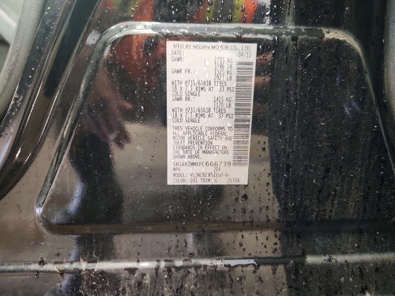 Продажа на аукционе авто 2015 Nissan Pathfinder, vin: 5N1AR2MMXFC666739, номер лота: 56234876