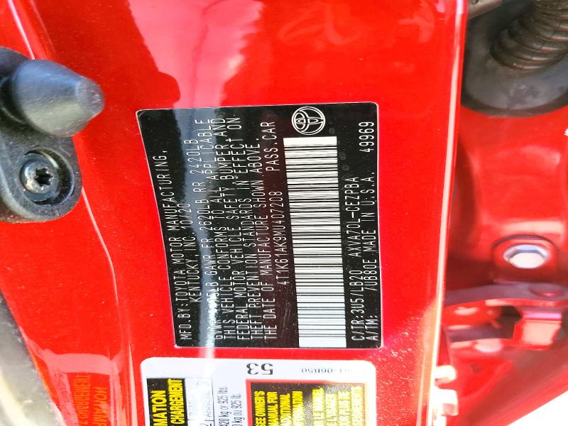 Продажа на аукционе авто 2021 Toyota Camry, vin: 4T1K61AK9MU407208, номер лота: 57490696
