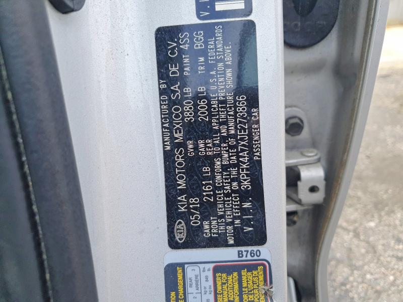 Продаж на аукціоні авто 2018 Kia Forte, vin: 3KPFK4A7XJE273866, номер лоту: 55790226