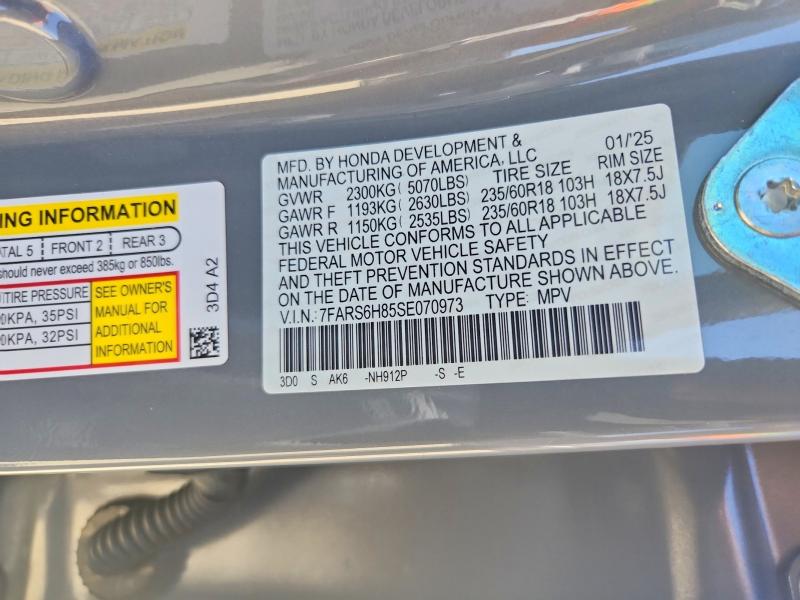 59373586 :رقم المزاد ، 7FARS6H85SE070973 vin ، 2025 Honda Cr-v مزاد بيع