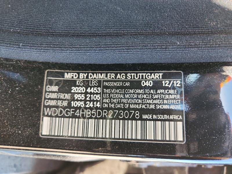 55423096 :رقم المزاد ، WDDGF4HB5DR273078 vin ، 2013 Mercedes-benz C مزاد بيع
