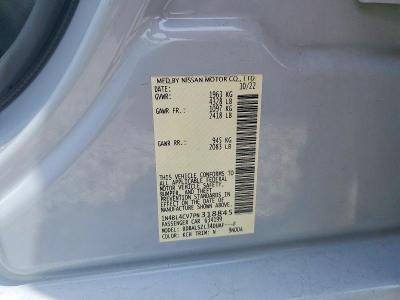 Aukcja sprzedaży 2023 Nissan Altima, vin: 1N4BL4CV7PN318845, numer aukcji: 56498906