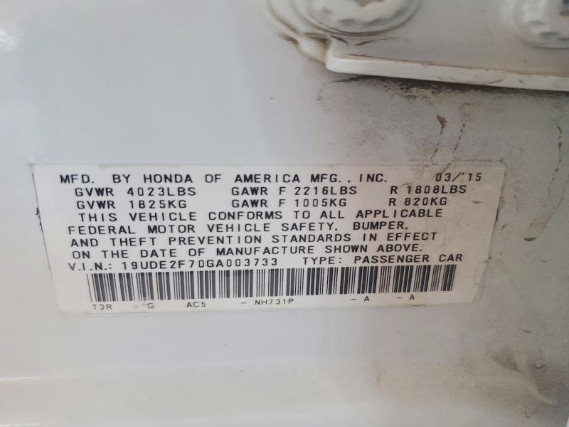 Aukcja sprzedaży 2016 Acura Ilx, vin: 19UDE2F70GA003733, numer aukcji: 59195006