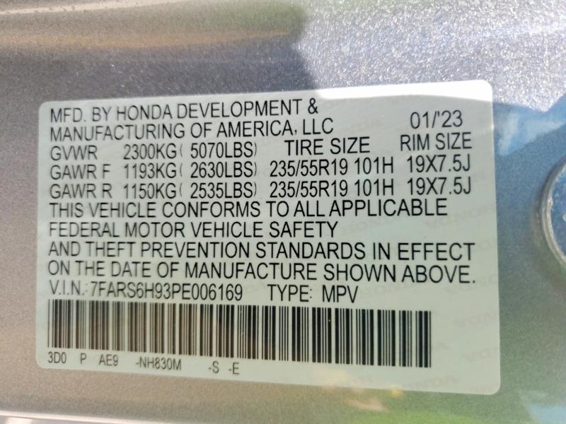 Продажа на аукционе авто 2023 Honda Cr-v, vin: 7FARS6H93PE006169, номер лота: 58564086