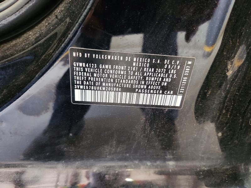 Продажа на аукционе авто 2019 Volkswagen Jetta, vin: 3VWE57BU0KM205864, номер лота: 53981546