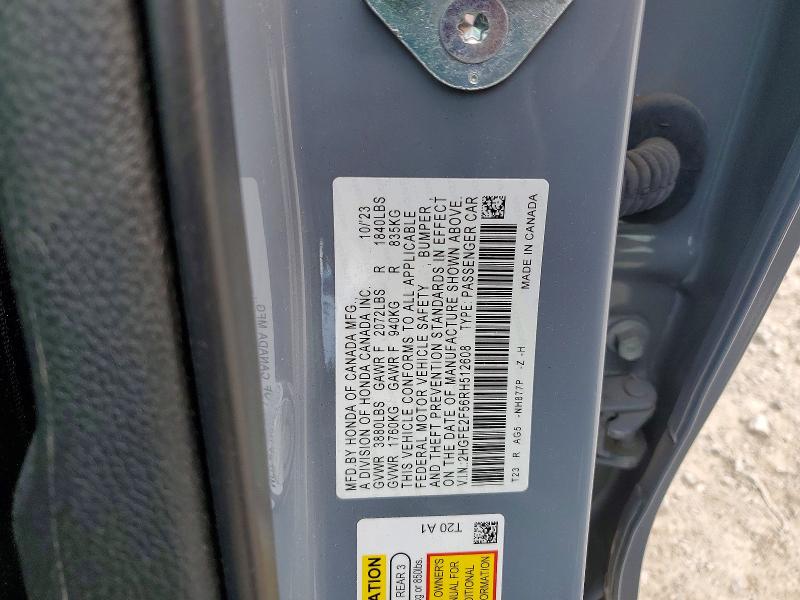 58289456 :رقم المزاد ، 2HGFE2F56RH512608 vin ، 2024 Honda Civic مزاد بيع