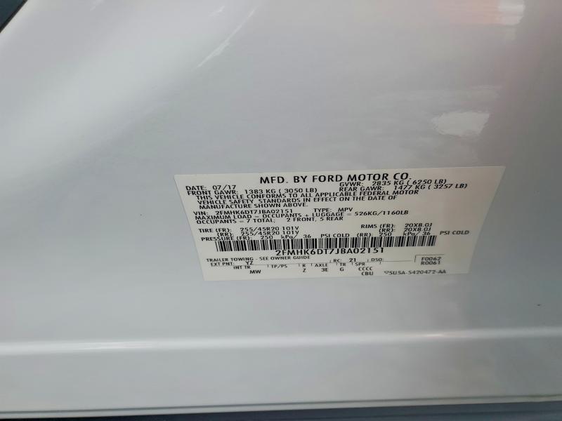 Aukcja sprzedaży 2018 Ford Flex, vin: 2FMHK6DT7JBA02151, numer aukcji: 56420836