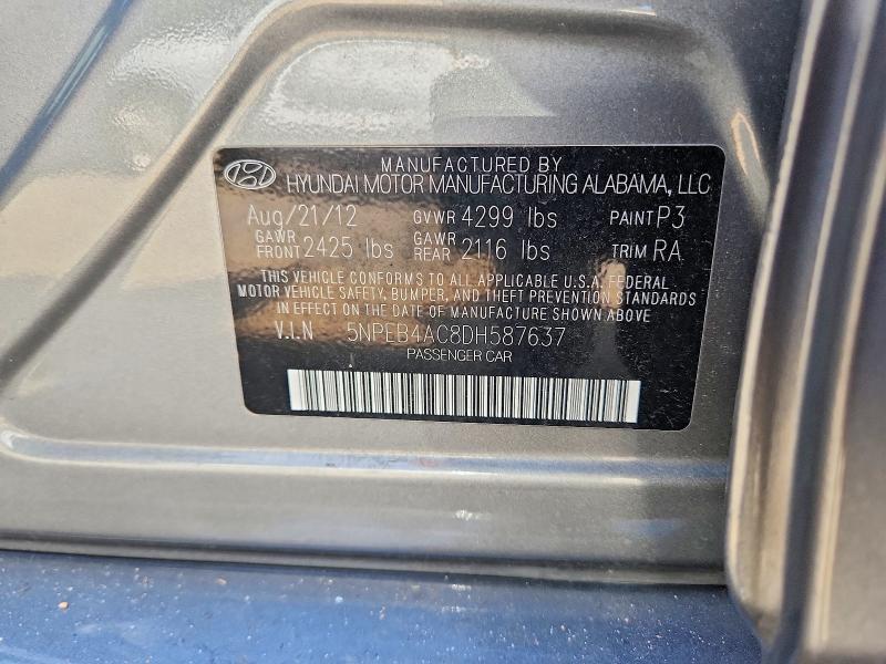 Продажа на аукционе авто 2013 Hyundai Sonata, vin: 5NPEB4AC8DH587637, номер лота: 59171256